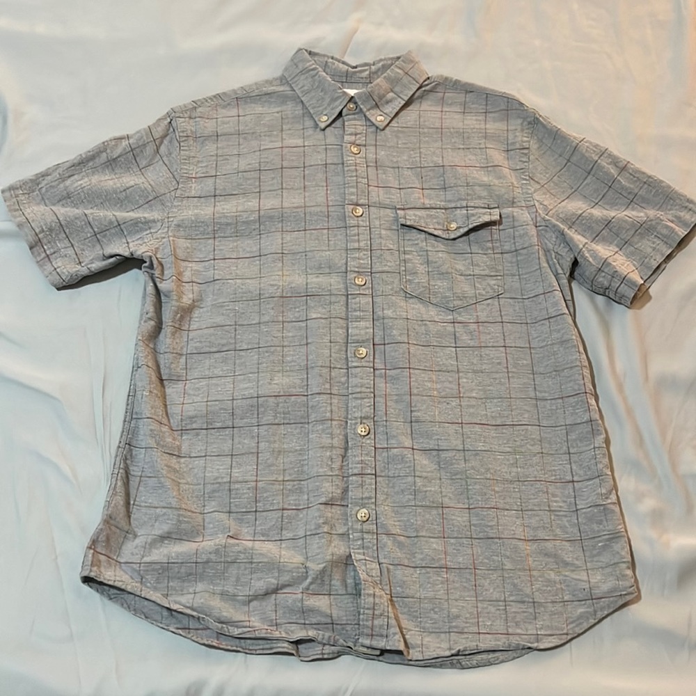 Old Navy Gray Short Sleeve Button Down Shirt (M)